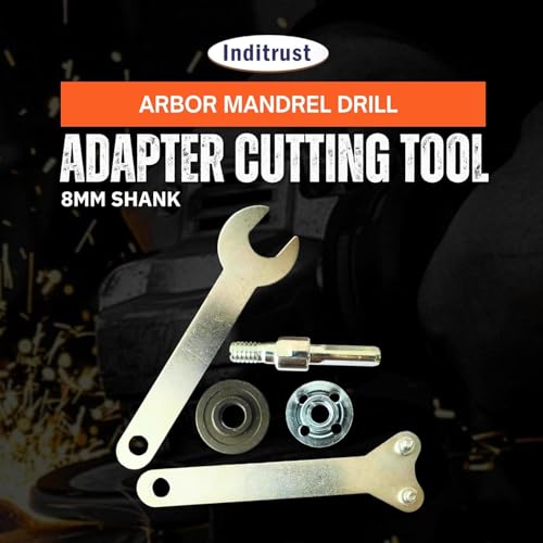 Image of Inditrust Drill Angle Grinder Conversion Kit - Connecting Rod + Cutting Blade, Flap Disc & Metal Grinding Wheel