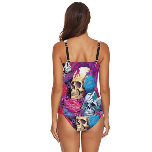 CHIFIGNO Womens Tankini Swimsuits Two Pieces Bathing Suits Modest Swimwear Swim Top with Bottom3