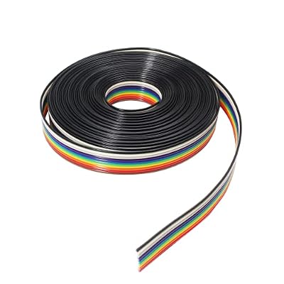 Piutouyar Rainbow Color IDC Ribbon Cable, 10 Wire (16ft/5m) IDC Wire Connectors for 2.54mm Pitch Connectors