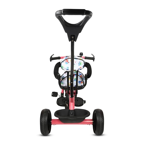 Image of Tricycle 1 Years to 5 Years with Removable Safety Guard and Parental Control Back Side Push Handle with Rubber Tyre for Kid's CR07 (Pink 2)