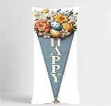 White Body Pillow Cover, Natural Long Pillow Cases with Hidden Zipper, Waterproof Linen Cushion Covers, Double-Sided Printing, Outdoor Cushion Covers for Bedroom Spring Room Decor 48x16in 1-8733