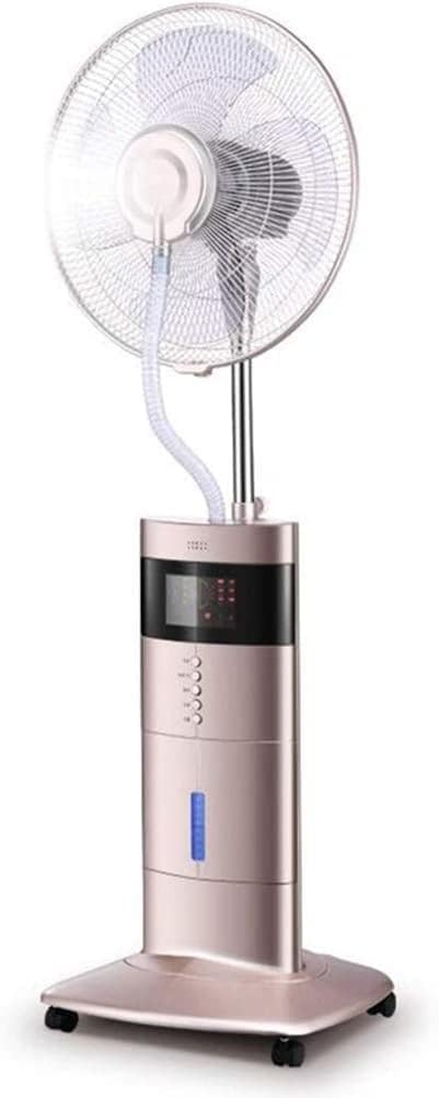 Pedestal Tower Fan Misting Fan with Oscillating Cooling Mist LED Display Silent Negative Ion Humidifier Remote Control for Home Office Mobile Atomization Fan 80W, Silver