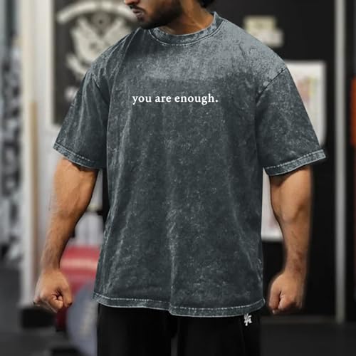 Image of Dear Person Behind Me Shirt You are Enough Tshirts for Men Oversized Inspirational Positive Tees Vintage Graphic Tops