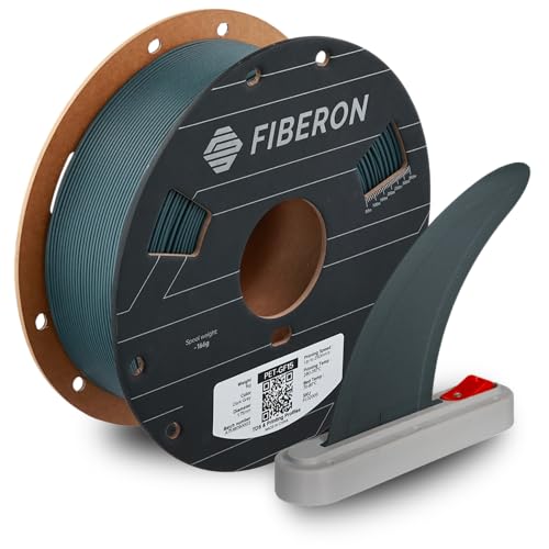 Polymaker Fiberon Dark Grey PET-GF15 3D Printer Filament 1.75mm 1KG, 15% Glass Fiber Reinforced, High Strength & Heat Resistance, Ideal for Automotive, Industrial & Functional Parts, AMS Compatible