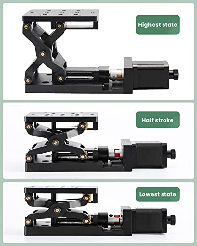 Huanyu Electric Precise Lifting Platform Z-Axis Motorized Translation Stage 33 Lbs Lab Jack 4.7“×3.1” Vertical Lift Table 60Mm Travel Optical Scissor Lift Elevator Lab Lifting Platform For Lab Apparatus #TOP1