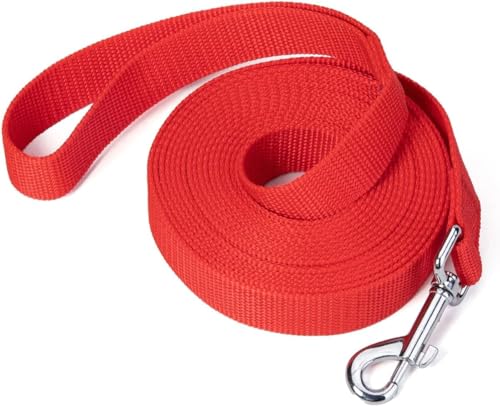 Image of 10 Feet Nylon Training Dog Leash for Small Medium Large Dogs Puppy Lead for Obedience Recall Training, Camping (Red)