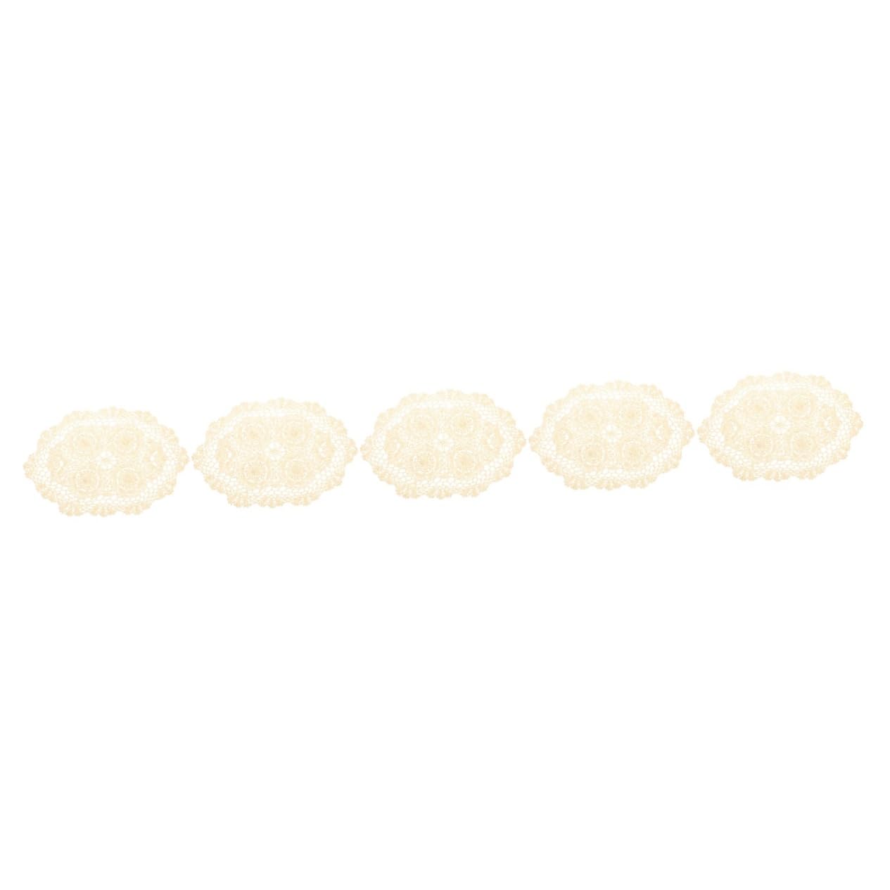 Napperon de table en macramé TOPBATHY lot de 5 dessous-de-verre fait main