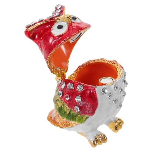WATIIFUFU Vintage Owl Trinket Jewelry Box with Hinged Lid for Earrings and Necklaces, Zinc Alloy Material, Secure Ring Earrings Box Use, Safe Storage for Home and Office Decor