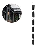 Asixxsix Cylindrowy łańcuch Deszczowy, Czarny Aluminium Powlekane w Proszku, 39,4 Cala / 100 Cm Dekoracyjny łańcuch Deszczu do Rynny, Odpinany łańcuch Rynny, łańcuchy Deszczowe
