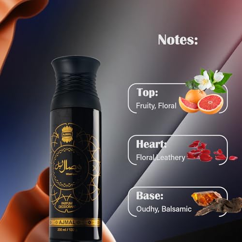 Image of Ajmal Wisal - Layl Unisex Deodorant Body Spray for Men & Women | Long Lasting Perfume Spray | Oriental Musky Fragrance | Everyday Freshness | Travel-Friendly | Ideal for Office & Gym | 200ml