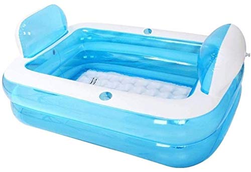 GEZHU Folding Bathtub Backrest Family Pool Inflatable Padded Heightening Children's Pool Adult Bathing Tub Enjoy your time indoors and outdoors.