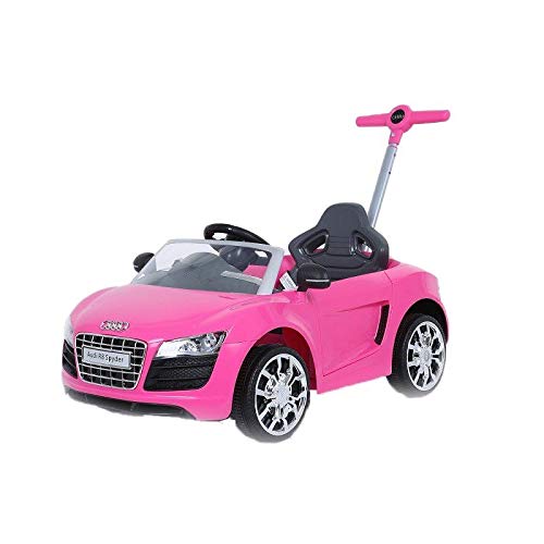 ROLLPLAY Voiture à Pousser Évolutive avec Repose-Pieds Réglables, À partir de 1 An, Jusqu'à 20 kg, Audi R8 Spyder, Rose
