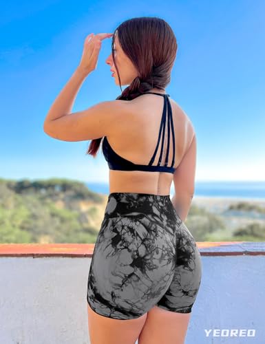 Image of YEOREO Professional Women Workout Shorts 3.6 inch Scrunch Shorts Seamless High Waisted Contour Gym Yoga Biker Shorts