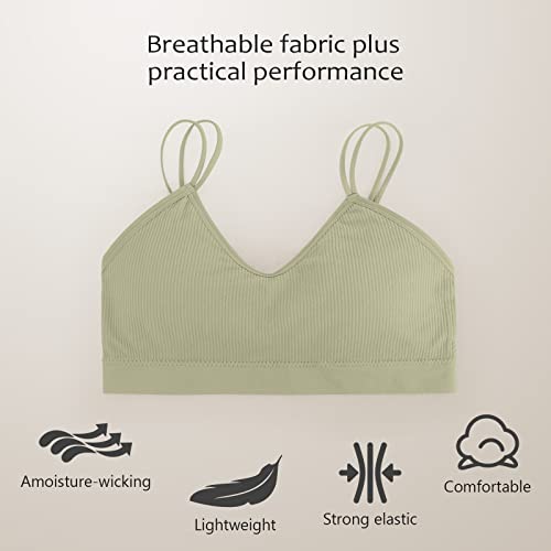 Omisy 4 Pcs Cami Bralettes for Women, Padded Sport Bra Pack No Underwire with Dual Straps for Sleeping, Yoga, Lounging4