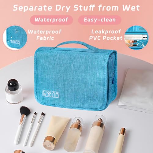 Image of Toiletry Bag Travel Bag with Hanging Hook for Women Men,Sky Blue