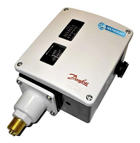 HVAC Pressure Switch (Range: 14 to 145 PSI), Power Supply: DC-12 W, 220 V, AC- 4 A, 400 V, Connection Size: 3/8) for Boilers, Air Conditioning Systems, Well Pumps | by Danfoss Model: RT116 (Pack of 2)
