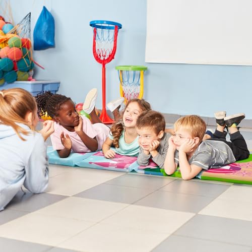 Image of Shellwei Vinyl Nap Mat Kid Preschool Daycare Sleep Mat,Castle