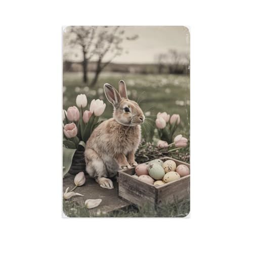 Retro Easter Rabbit Spring Vintage Photography Texture Wall Art Poster