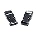 5 Pack - Flat Plastic Buckles for Paracord Bracelets, Dog Harnesses, Bag Straps, and Webbing - Black - 3/4 Inch