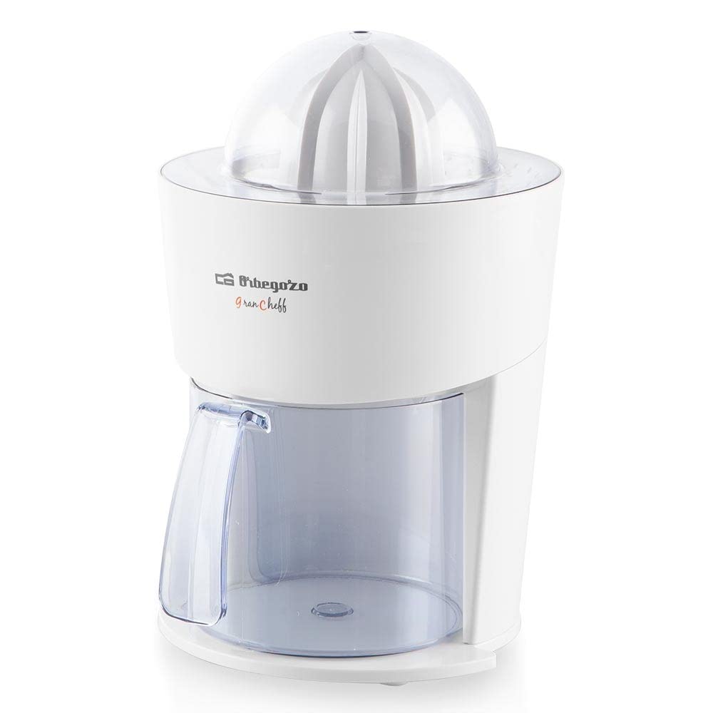 Orbegozo EP 3250 Spremiagrumi elettrico per arance, filtro per polpa in acciaio inox, sistema di versamento continuo, caraffa rimovibile da 1 litro, rotazione bidirezionale