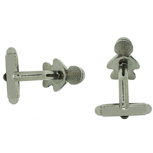 Gemelos Luigi elegantes de latón cromado para camisas de puño doble en color plata 3