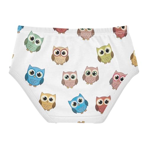 Cotton Toddlers Underwear Floral Cute Cartoon Colorful Owls White Little Girl Panties Funny Briefs Girls Undies 2t2