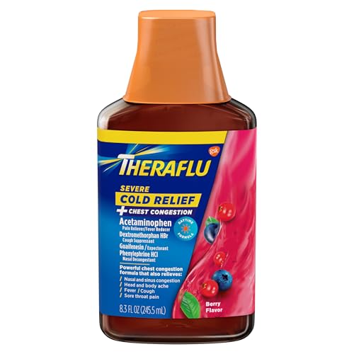 Theraflu Severe Cold and Flu Syrup with Included Dosing Cup,...