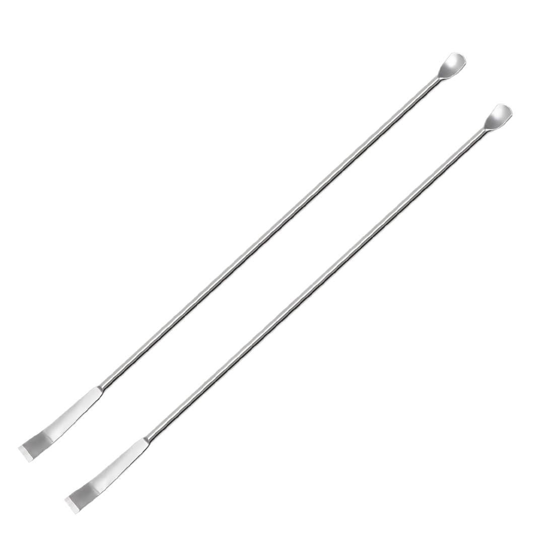 Cuillères de laboratoire, 2 pièces Cuillère à Micro-échantillons de laboratoire en acier inoxydable 20 cm Micro spatule à Double extrémité pour et réactifs (argent)