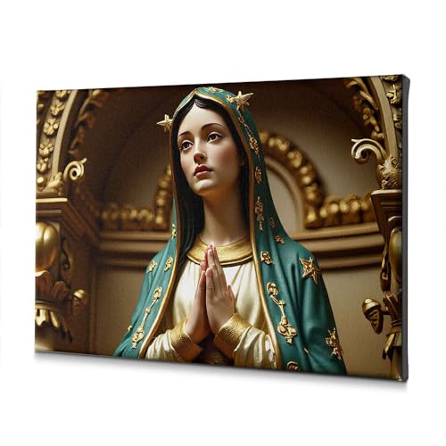 Tableau de la Vierge Marie : zen pour déco de salle de bain chrétienne 40x60 cm