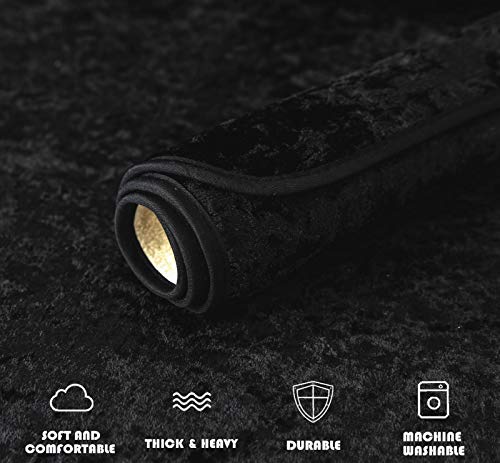 E-Solem Crushed Velvet Chaise Sofa Cover, Sectional Couch Cover, Chaise Sofa Slipcover, Couch Slipcover Protector, Recliner Cover, Armchair Cover, Black 36"X82"(One Piece/Not All Set) #TOP3