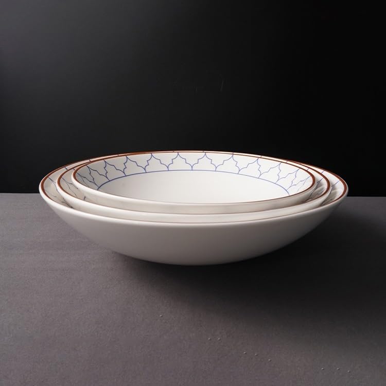 Piatti Cena Ristorante dell'hotel Stoviglie in ceramica Ciotola profonda rotonda Piatto freddo Piatto caldo Ciotola grande Piatto speciale Piatto da esposizione Forniture Per Feste(9.5inch)