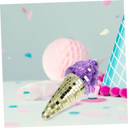 Adorno colgante de helado con efecto espejo para fiestas, bodas y eventos, decoración festiva miniatura 6