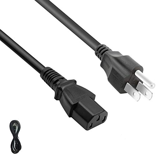 DTK 6ft / 1.8M IEC 60320 C13 3 Prong Power Cord NEMA 5-15P to IEC-320-C13 Power Cable for PC,AC Adapter,Laptop, Monitor, Projector, Black Color