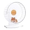 Niteangel Super-Silent Hamster Exercise Wheels – Quiet Spinner Hamster Running Wheels with Adjustable Stand for Hamsters Gerbils Mice Or Other Small Animals (M, Transparent)