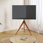 Corner TV Floor Stand for 32-65 Inch TVs, Solid Wood Tripod Easel TV Stand with Height Adjustable, 180°Swivel Modern TV Stand for Bedroom/Living Room, Studio, MAX VESA 600 x 400 mm