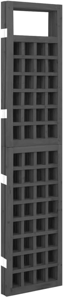 vidaXL 4-Panel Room Divider/Trellis in Solid Fir Wood, Black - Versatile Plant Support for Outdoors and Stylish Privacy Screen for Indoor Use, Requires Assembly, 63.4"x70.9"
