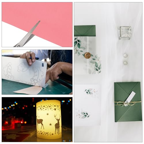 PATIKIL 60 folhas de papel de velino 4,25 x 5,5, papel translúcido para impressão de papel velino 10
