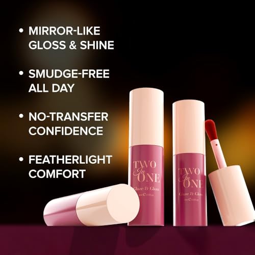 Image of Character Two in One- Glaze & Gloss | Bold Color + High-Shine Lip Gloss | Lightweight, Smudge-Proof & Transfer-Resistant | Non-Sticky, Comfortable Wear | Travel-Friendly & Long-Lasting (CTO406, 4ml)