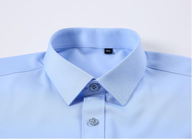 Men's Dress Shirts Long Sleeve Stretch Wrinkle Free Button Up Party Prom Shirt Slim Fit Wedding Formal Work Shirt4