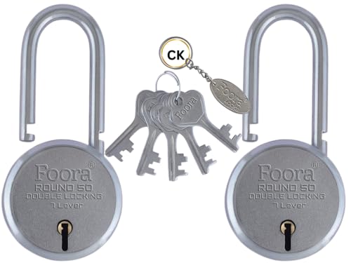 Foora Small Lock and Keys, Long Neck Shackle Door Lock for Home, Shop Same Key for Multiple Lock, 2 Padlock 5 Same Key Lock Set, Common Key Lock Set of 2 Silver Finish (B0CV3LXRDR) Amazon Price History, Amazon Price Tracker