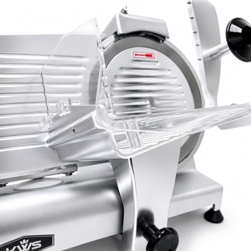 Image of 10 inch Electric Meat Slicer with Bread Slicing Attachment, Food & Deli Slicer | Stainless Steel Blade, 320W Motor for Meat, Cheese, Bread & Semi-Frozen Meat, Commercial and Home Use ETL NSF Certified