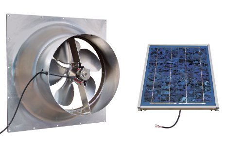 Solar Powered Attic Fan - 12 Watt Gable Exhaust Vent - Natural Light