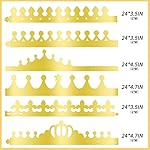 38 Pcs Paper Crowns for Kids Boys Girls Adults Princess Prince King, Classroom Crown, Birthday Party Hats with Gold Gem Jewels Number Letter Stickers, DIY Decorate Decor Favor Supplies - Image 3