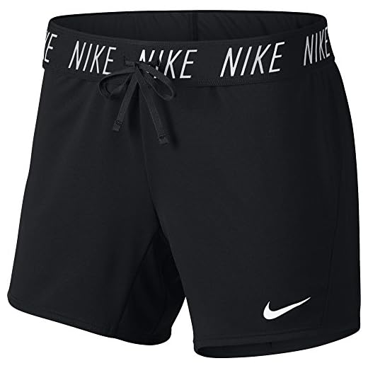 Nike Women's Dry Training Shorts, Sweat-Wicking Running Shorts Women Need for High Intensity Comfort, Black/White, M