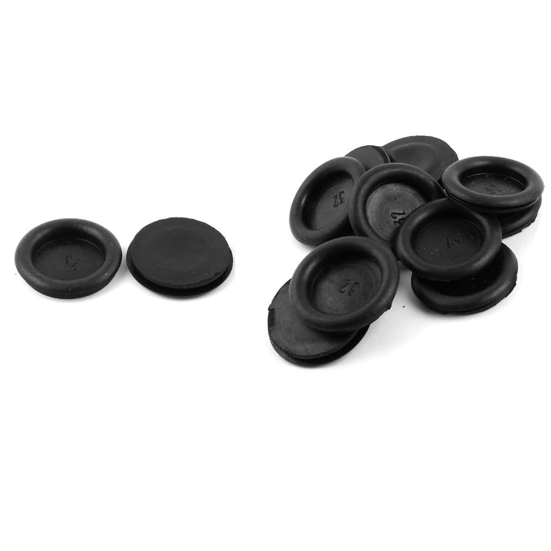 TOP-VIGOR 14Pcs 32mm Black Rubber Blanking Grommets Electrical Hole Wire Gaskets Cable Protectors for Plugs Car Boat Pump Plumbing Wiring