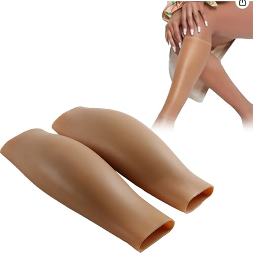 ZWSM 1 Pair Realistic Silicone Calf Enhancer Pads – Wearable Fake Muscle Sleeves for Thin or Bow Legs, Arm/Leg Scar Cover,Color 3,M