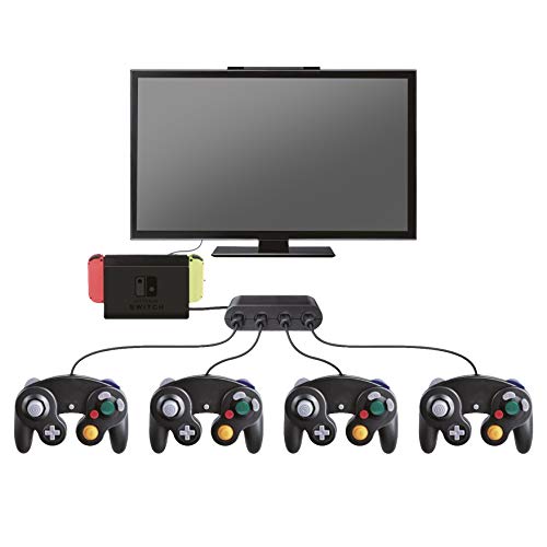 Steelplay - Gamecube Controller Adapter, Wii U Gamecube Controller Adapter, 4 Ports Controller Gamepad Konverter Adapter für Nintendo Switch/Wii U/PC, Look premium, Soft Touch - Schwartz