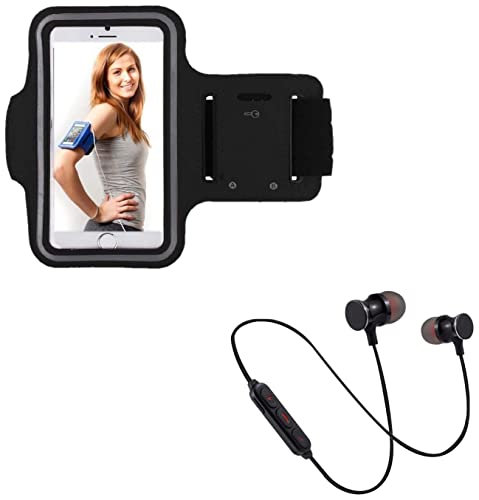Pack Sport pour WIKO Y80 avec Écouteurs Bluetooth Audio Métal et Brassard T6