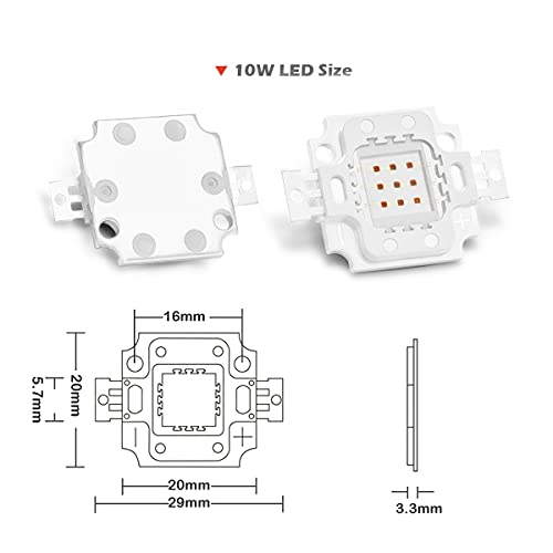 Chanzon High Power Led Chip 10W Deep Red Plant Grow Light (650Nm - 660Nm / Input 900Ma / Dc 6V - 7V / 10 Watt) Smd Cob Emitter Diode Components 10 W Bead For Diy Hydroponic/Flower Growing Lamps #TOP5
