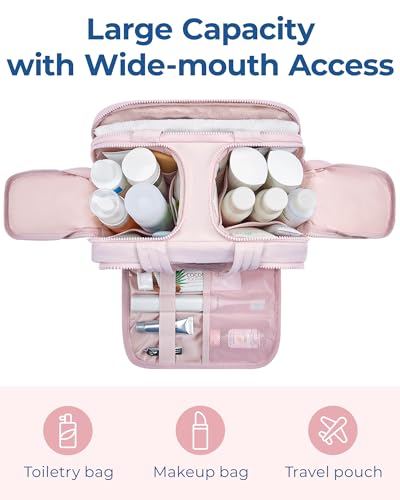 image for BAGSMART Travel Toiletry Bag, Lightweight Large Wide-open Travel Bag f